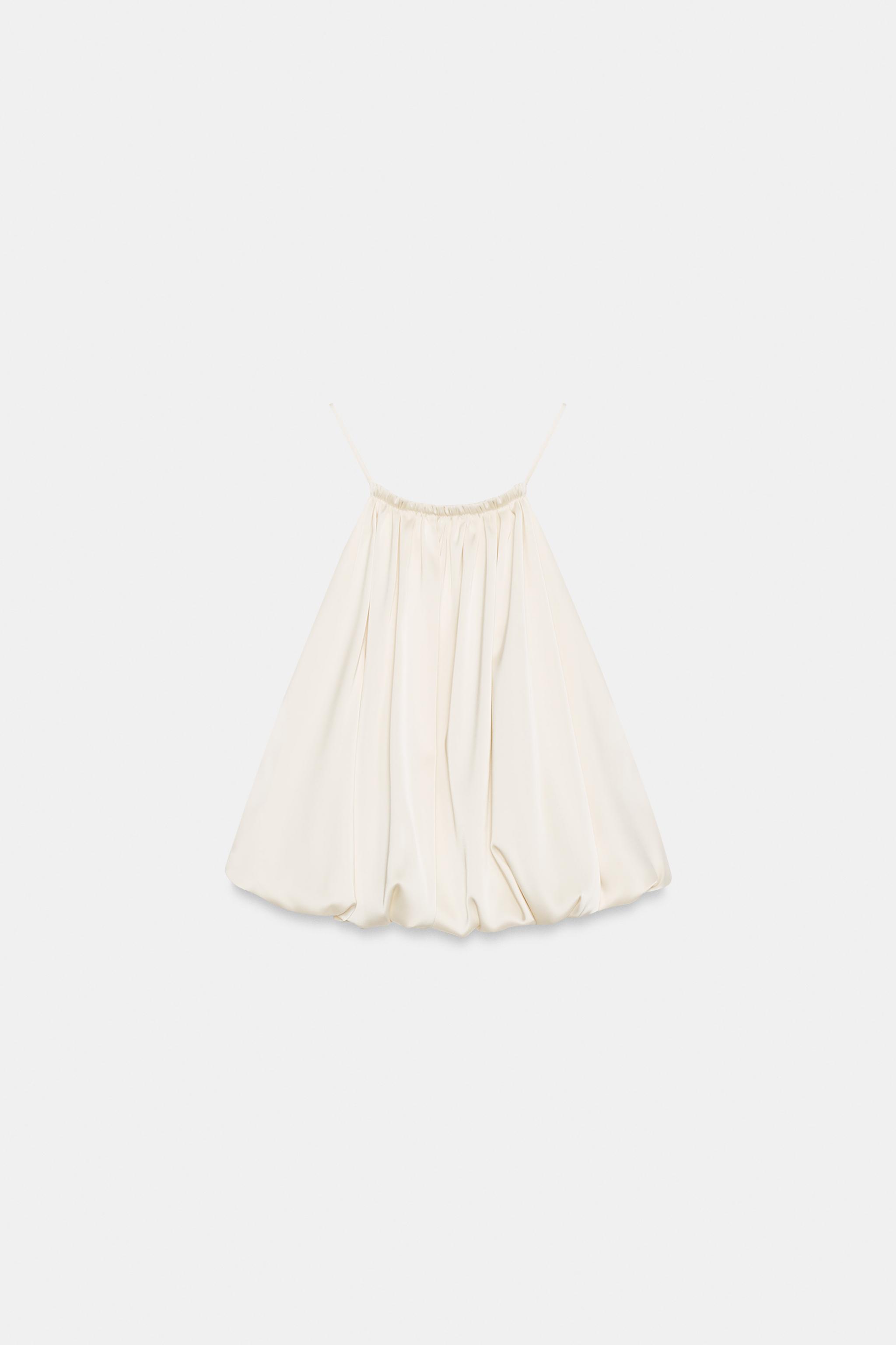 SATIN BALLOON HALTER CROP TOP